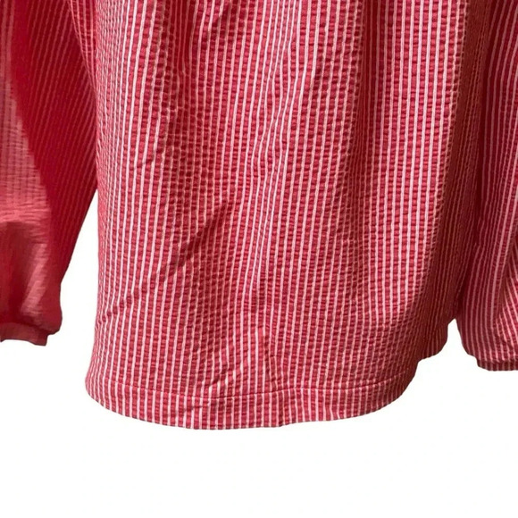 J.Crew Red White Striped Square Neck Seersucker Top Size M | Style AW133 - Picture 5 of 13